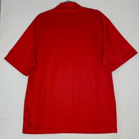 Nike Gold Mens Polo Shirt Large Very Red Company Logo White Swoosh Logo - Picture 5 of 8